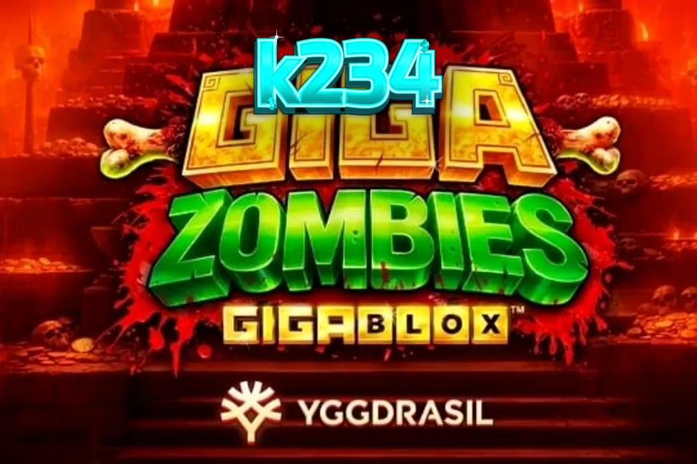 Tampilan visual slot Giga Zombies dengan latar belakang kuil Mayan dan karakter koboi.